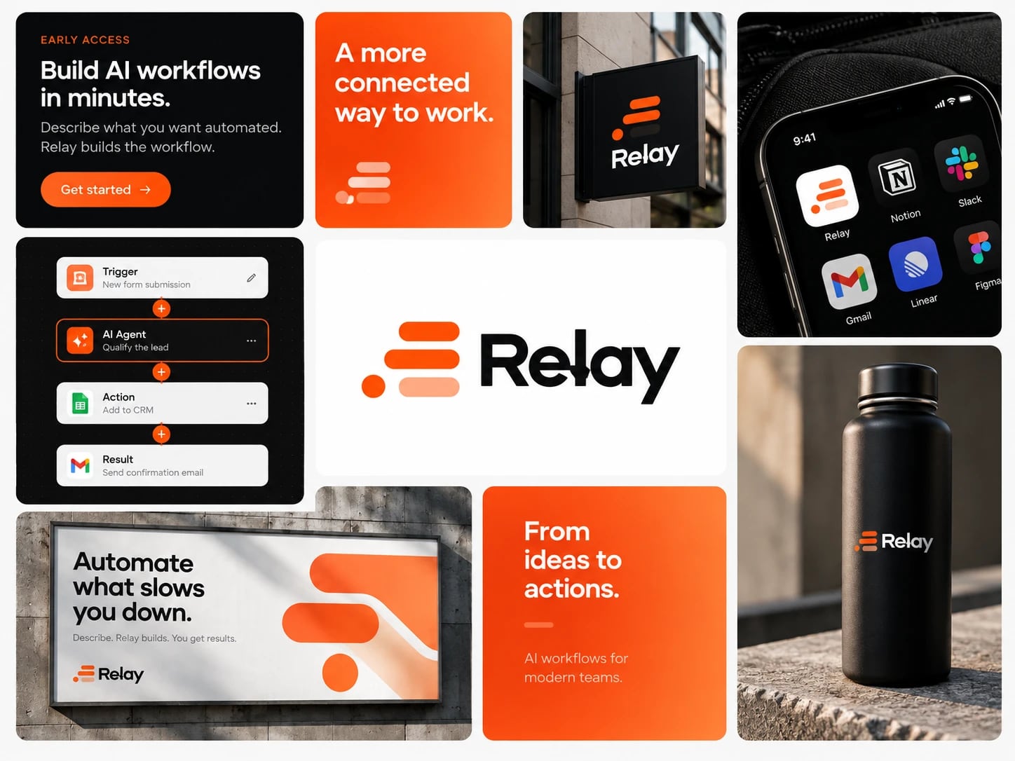 Relay brand identity board
