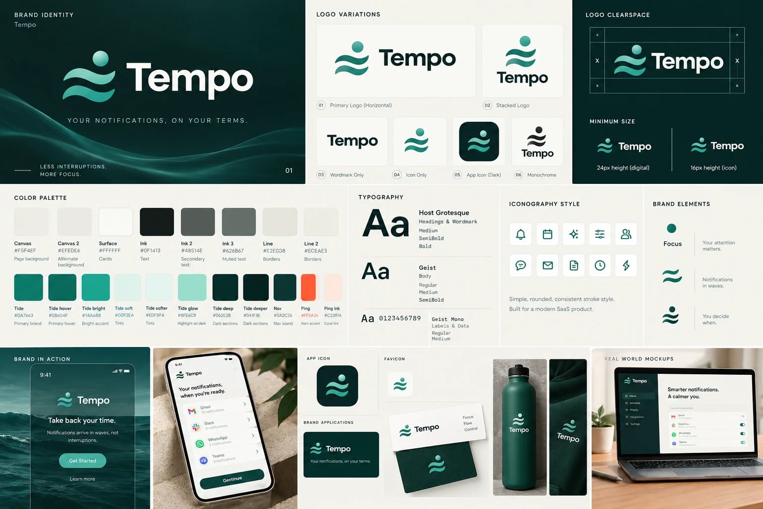 Tempo brand identity board