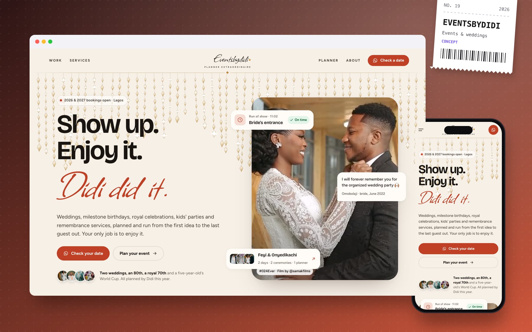 Eventsbydidi website