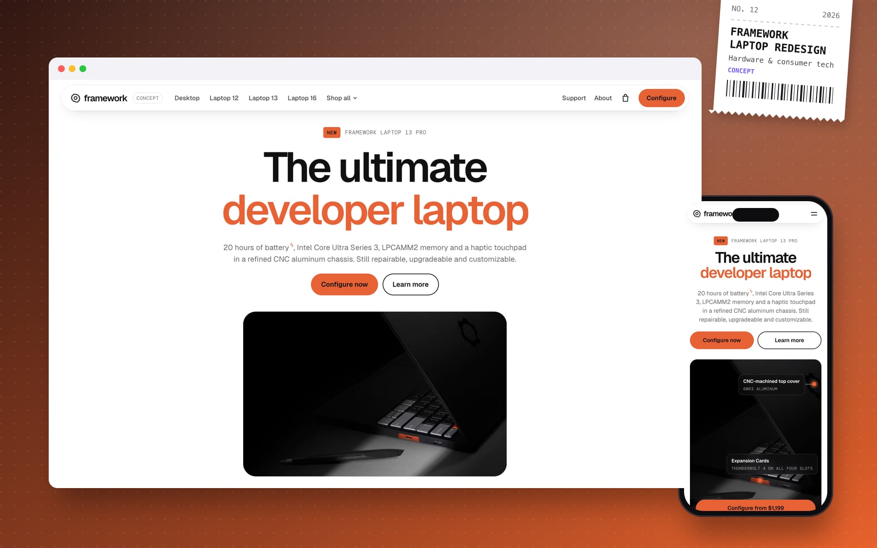 Framework Laptop Redesign website